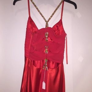 Satin Red Prom Dress